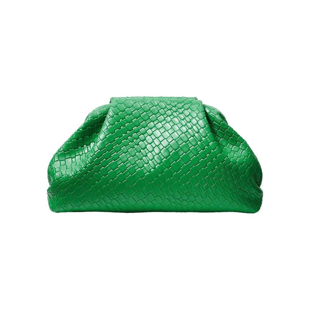 2891 Woven Evening Bag Dumpling Clutch Purse No Strap Handbags Elegant Faux